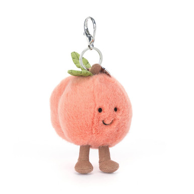 Jellycat Amuseables Peach fuzzy bag charm